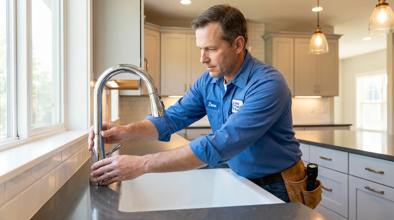 Kitchen faucet installation by Johns Plumbing LLC in Somers