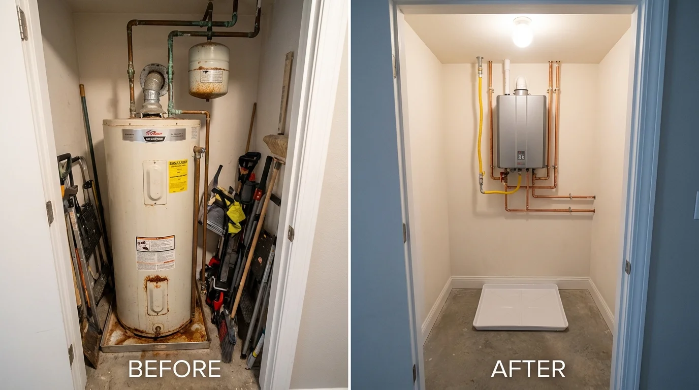 Tank water heater versus wall-mounted tankless unit comparison for Somers, MT homeowners